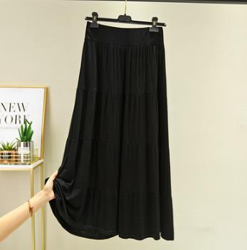  A Line Skirts Solid Elastic High Waist Modal Skirt