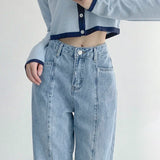  High Waist Jeans Women Korean Fashion