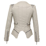  Motorcycle Coat Slim Short Zipper 