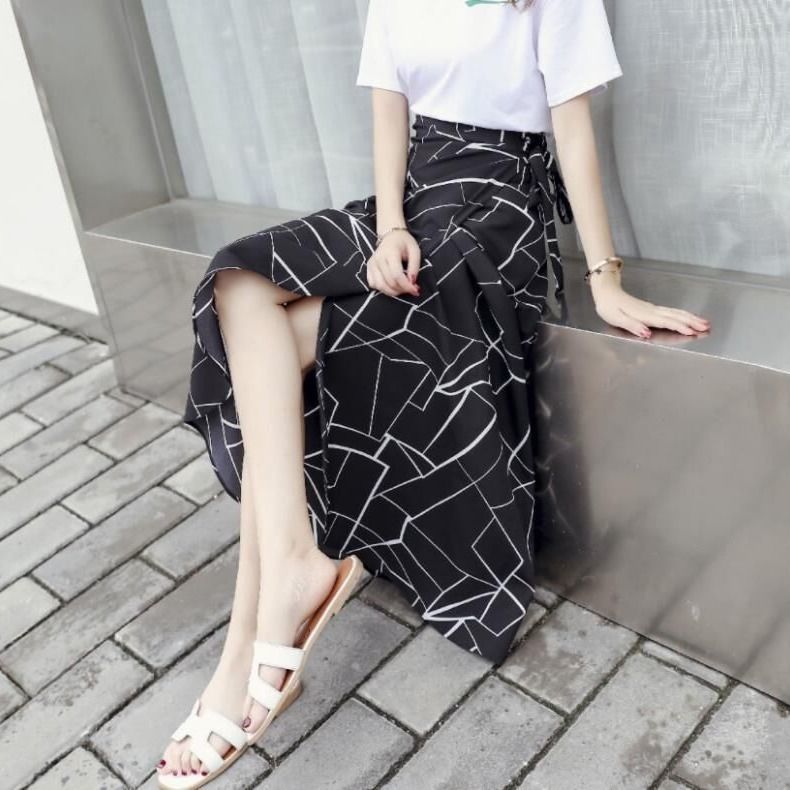 Summer floral skirt mid-length new style lace chiffon Skirt