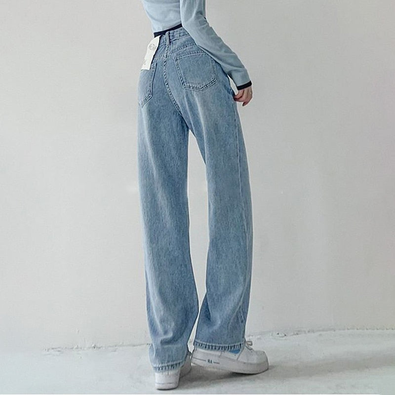  High Waist Jeans Women Korean Fashion