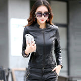  Autumn Leather Jacket Women Fashion Motorcycle 