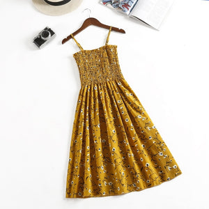 Summer Strapless Pleated Women Chiffon Dresses Female High Waist