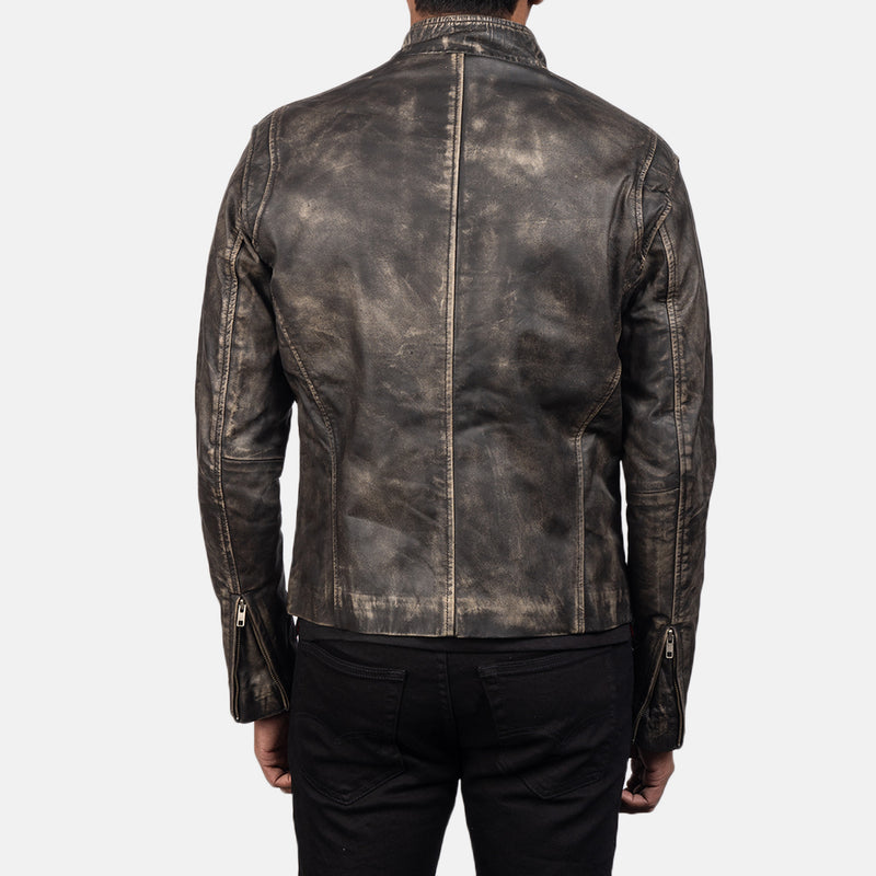 Men's Real Distressed Brown Leather Fashion Jacket