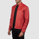 Men's Real Red Leather Fashion Jacket