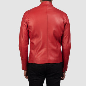 Men's Real Red Leather Fashion Jacket