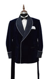 Mens Navy Blue Smoking Jackets Designer Luxury Party Wear Quilted Coats