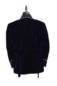 Mens Navy Blue Smoking Jackets Designer Luxury Party Wear Quilted Coats