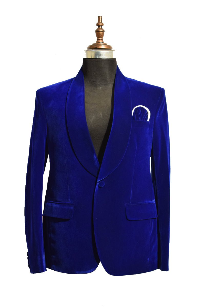 Men's Royal Blue Smoking Jackets Designer  Party Wear Coat