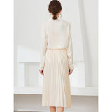  Pleated Skirts High Waist Solid Color Ladies Office Clothes Skirts