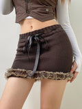 Mini Skirts Tweed Women Skirts