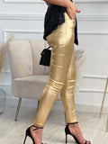 Winter Gold Silver Fashion Lady Trousers