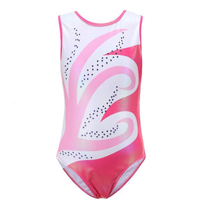 Children Girls Diamante Long Sleeve Ballet Practice Dance Wear Gymnastics Ballet