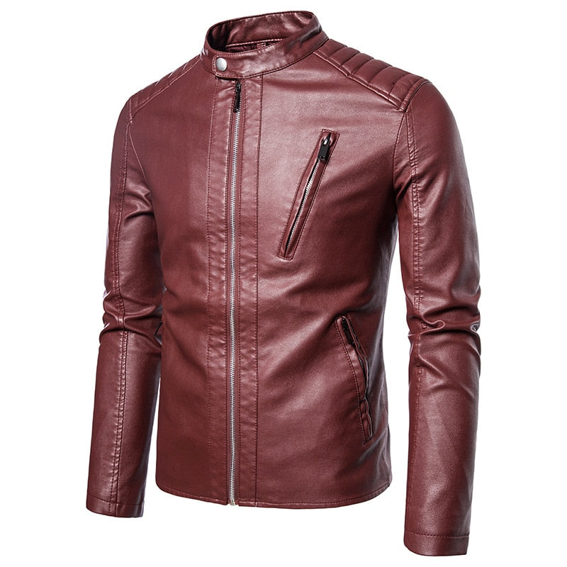 Men Leather Jacket Motorcycle Autumn Men Jacket