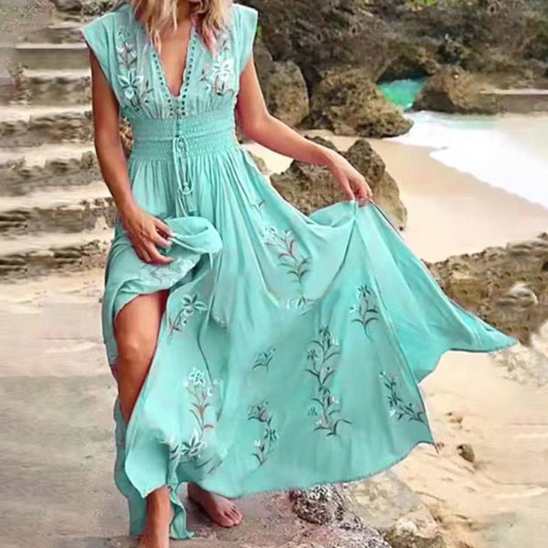 Floral Print Beach Dress 