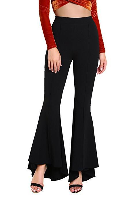  Flare Pants Elastic High Waist Pants Wide Leg Woman Pants