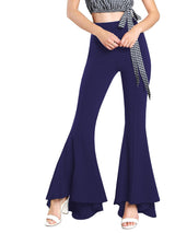  Flare Pants Elastic High Waist Pants Wide Leg Woman Pants