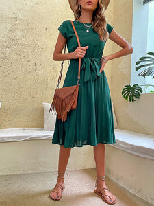  Pleated Midi Dress