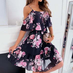  2022 Summer Fashion Off Shoulder Party Mini Dresses