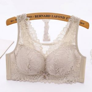 Backless Bra Top Floral Lace Thin Large Size