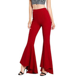  Flare Pants Elastic High Waist Pants Wide Leg Woman Pants