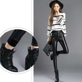 Winter Faux Leather Pants Women