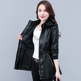 Turn-down Collar Hooded Motor Biker Jacket