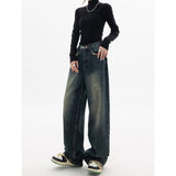  Fashion Street wear Wide Leg Jean Female