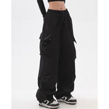 Dark Grey Vintage Women's Pants High Waist Pleated Design Pants