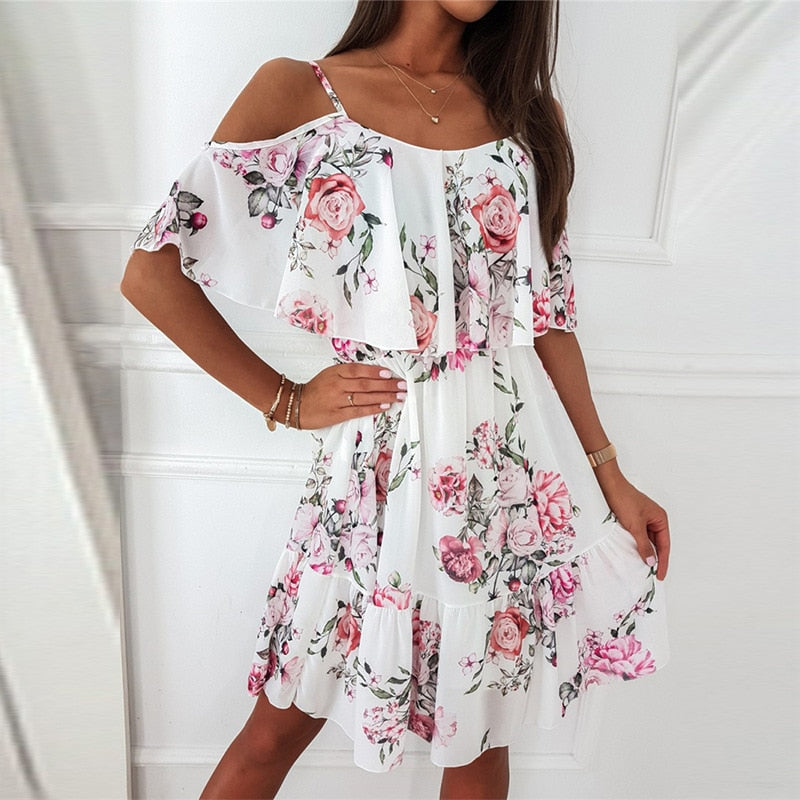  2022 Summer Fashion Off Shoulder Party Mini Dresses