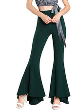  Flare Pants Elastic High Waist Pants Wide Leg Woman Pants