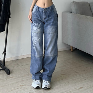 Women Pants Straight wide leg jeans