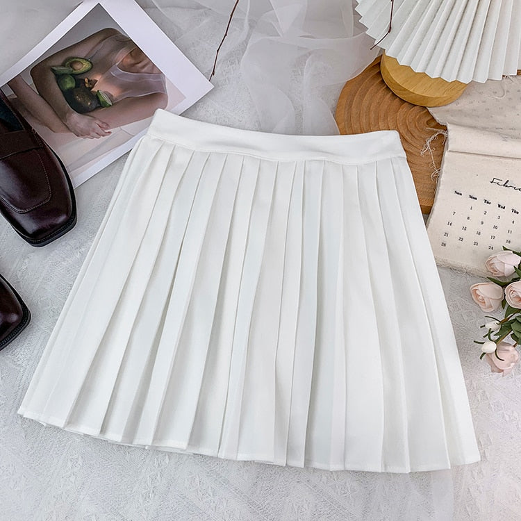  Summer Female Pleated Skirt 