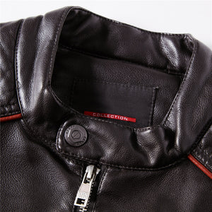 Men Jacket Coffee Leather Jacket Men Motorcycle Jacket 