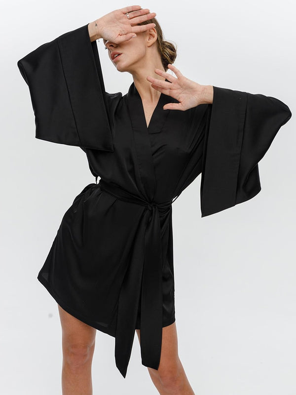 Gown Flare Sleeve Sexy Bathrobe Female Loose Robes Women