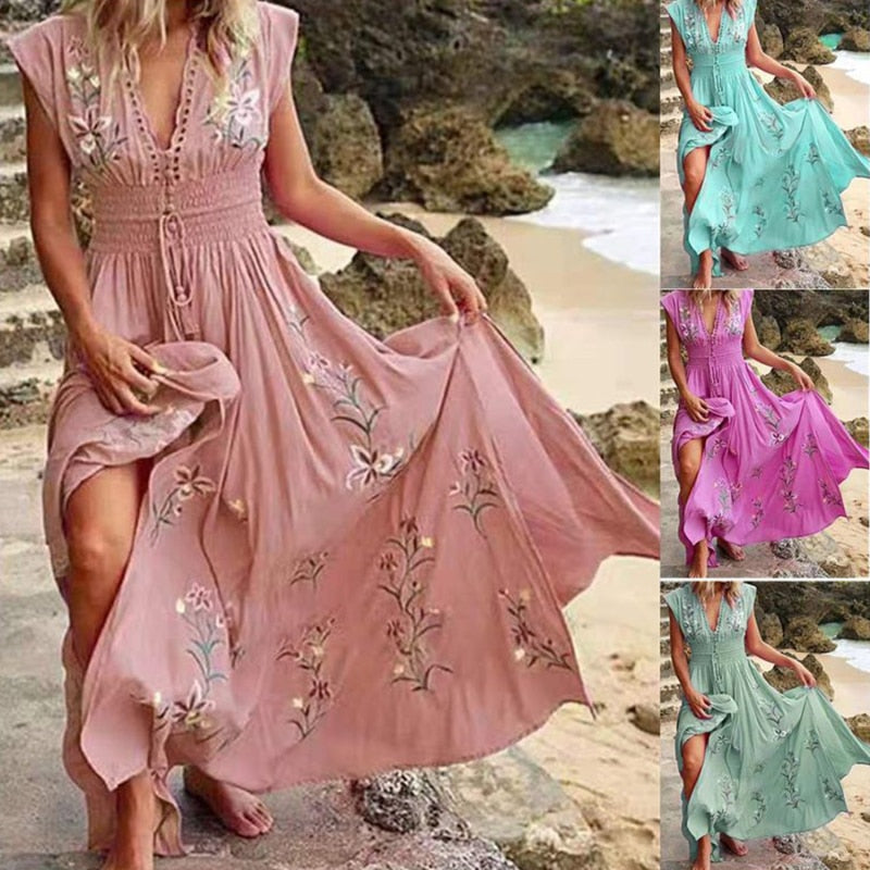 Floral Print Beach Dress 