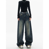  Fashion Street wear Wide Leg Jean Female