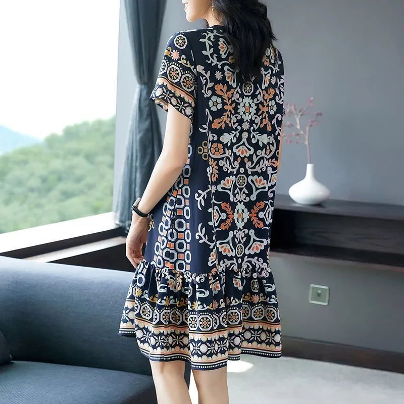 New Summer Art Style O Neck Dress