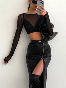 Zip-up Skirt New Arrive High Waist Female Skirts