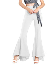  Flare Pants Elastic High Waist Pants Wide Leg Woman Pants