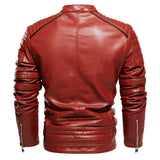 Men Jacket Coffee Leather Jacket Men Motorcycle Jacket 