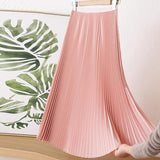 Long Pleated Skirts for Women Midi Skirt