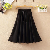 Floral skirt women high waist floral printed chiffon long skirt 