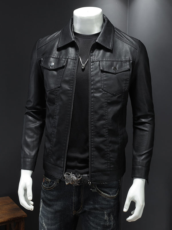  Spring Autumn New Mens Leather Jackets
