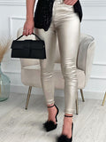 Winter Gold Silver Fashion Lady Trousers