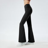  Women High elasticity Fitness Flared Pants Fashion