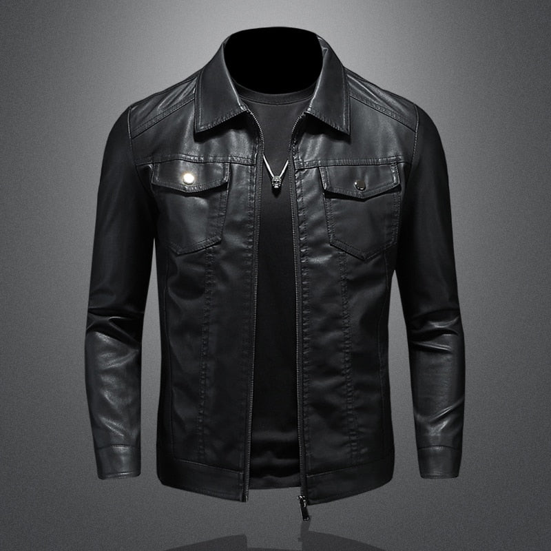  Spring Autumn New Mens Leather Jackets