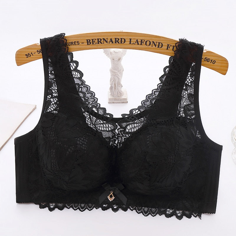 Backless Bra Top Floral Lace Thin Large Size