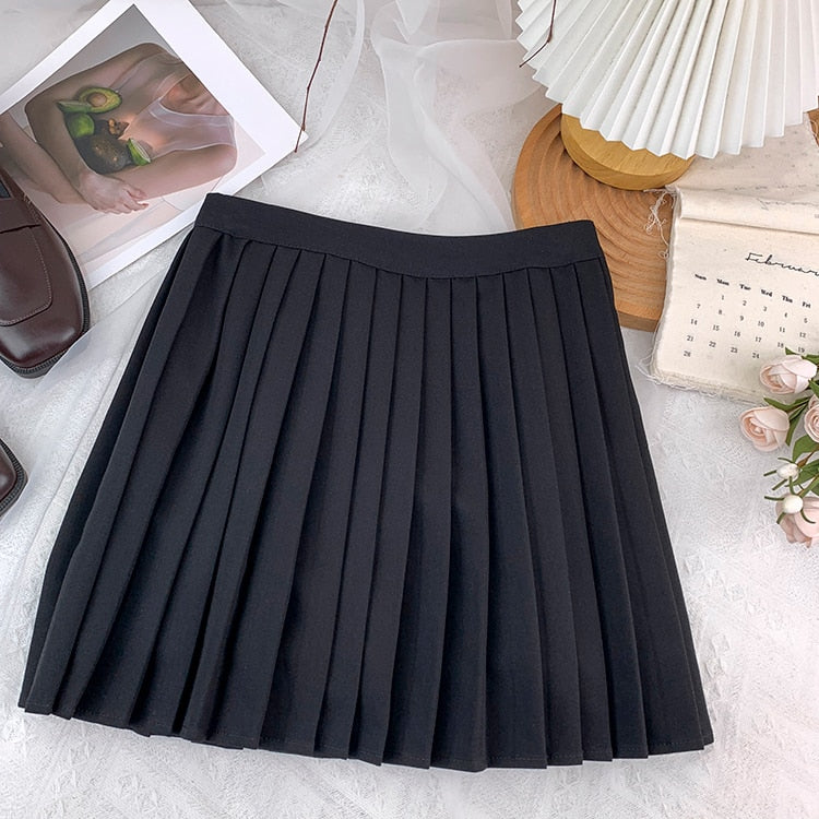  Summer Female Pleated Skirt 