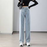  Women Jeans Straight Casual Korean Famale Fashion